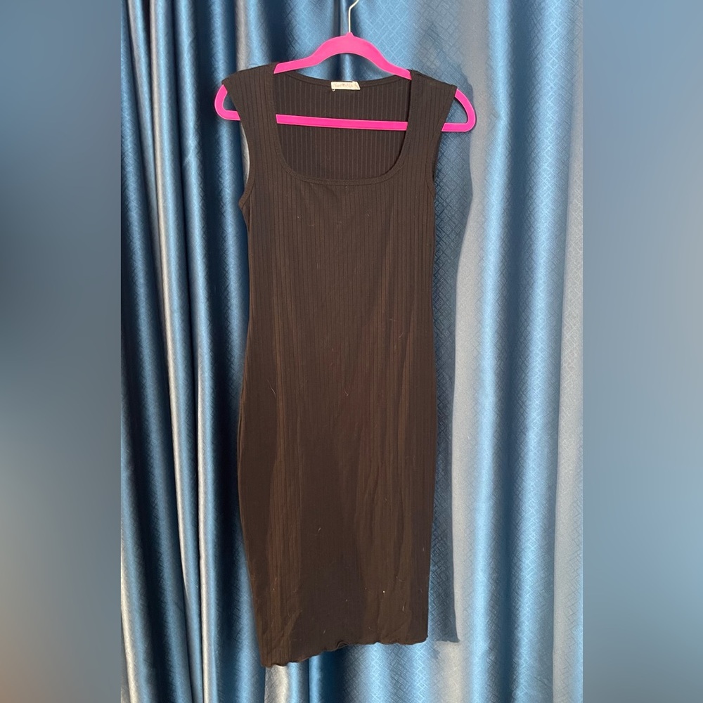 Heart Hips Black Ribbed fitted Dress